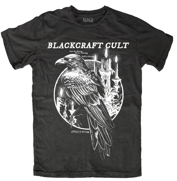 A classic black cotton tee shirt with custom Blackcraft artwork on the front.