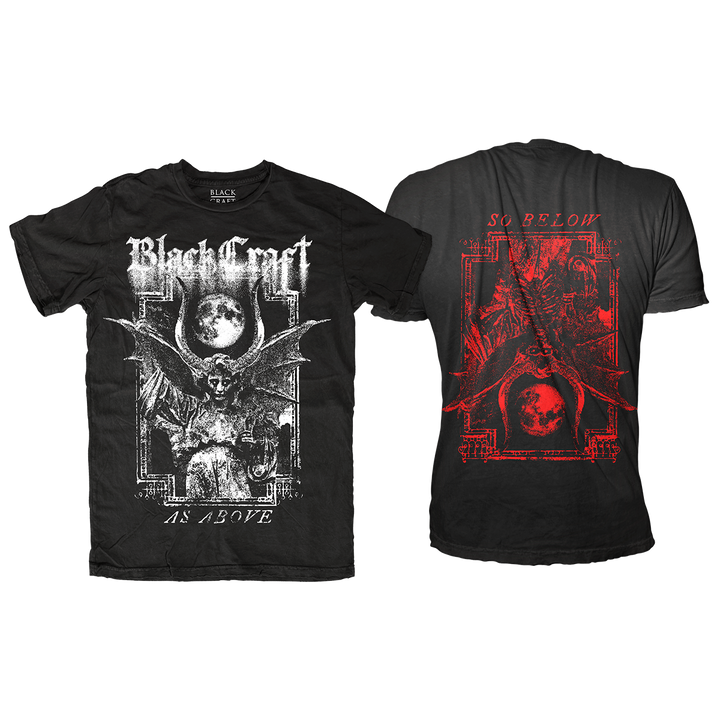 A classic black cotton tee with custom Blackcraft artwork on the front and back.