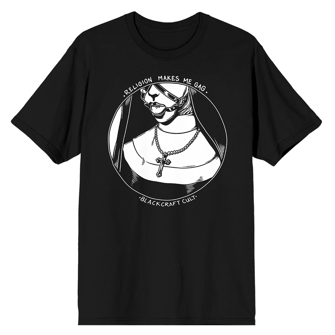 A black cotton tee with custom Blackcraft artwork on the front.