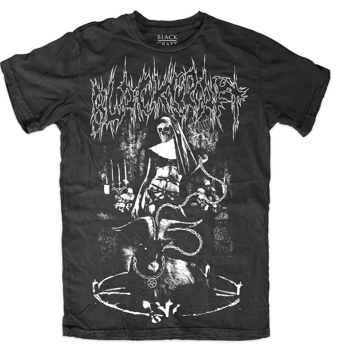 A classic black cotton tee with custom Blackcraft artwork on the front.