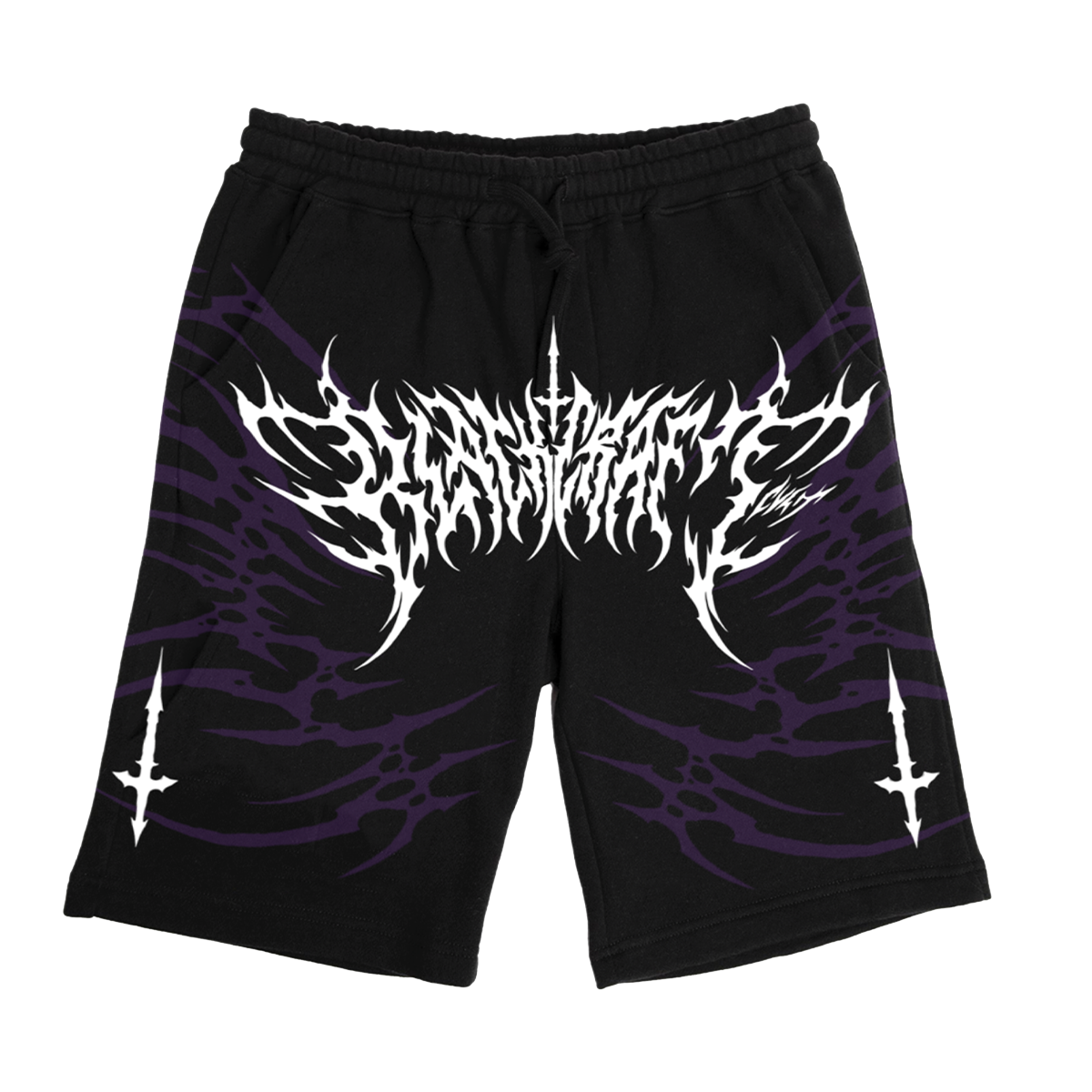 BLACKCRAFT Store - Black & Purple Spikes Sweat Shorts – Blackcraft
