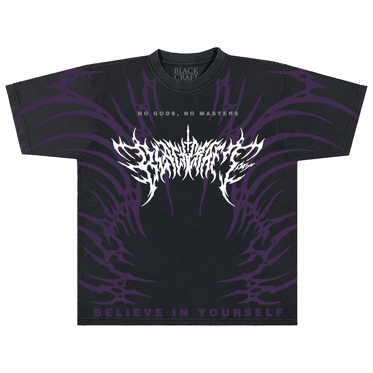 BLACKCRAFT Store - Purple Spikes Boxy T-Shirt + Oversized Print