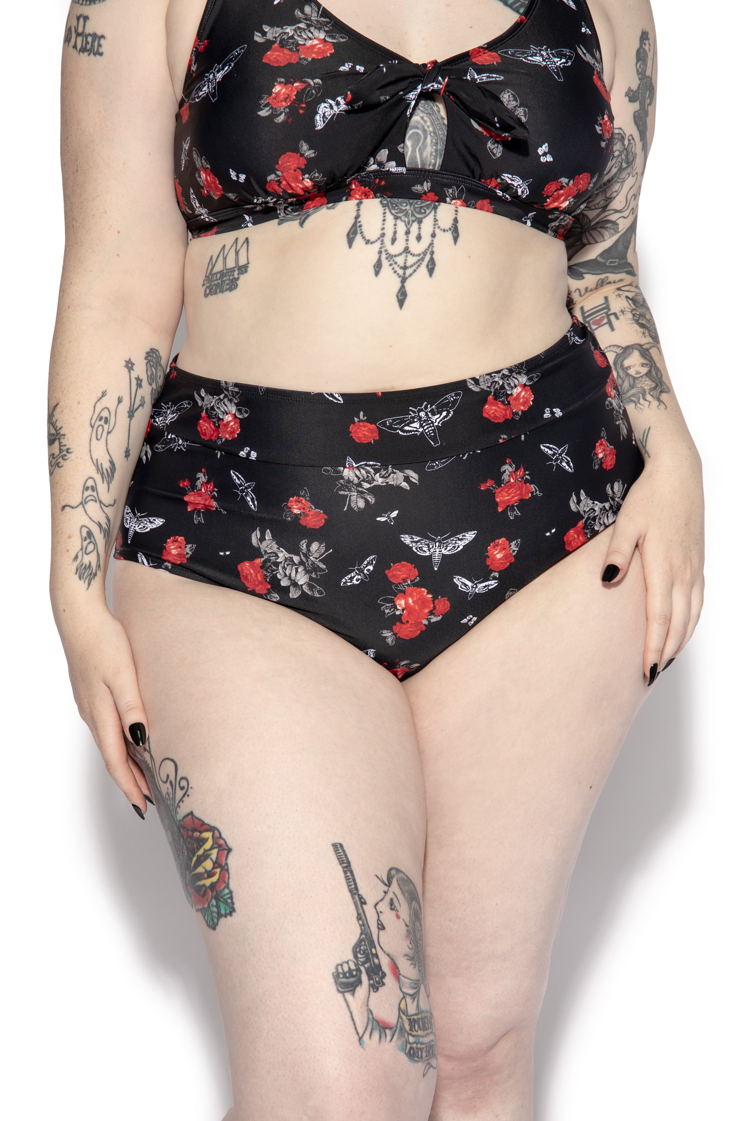 Mesa Mosaic: Geometric Floral High-Waisted Bikini Top