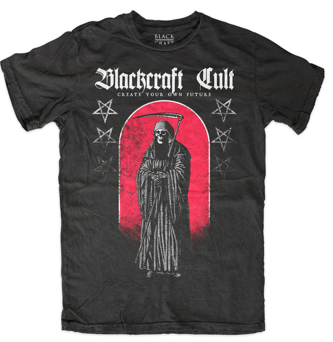 A classic black cotton tee with custom Blackcraft artwork on the front.