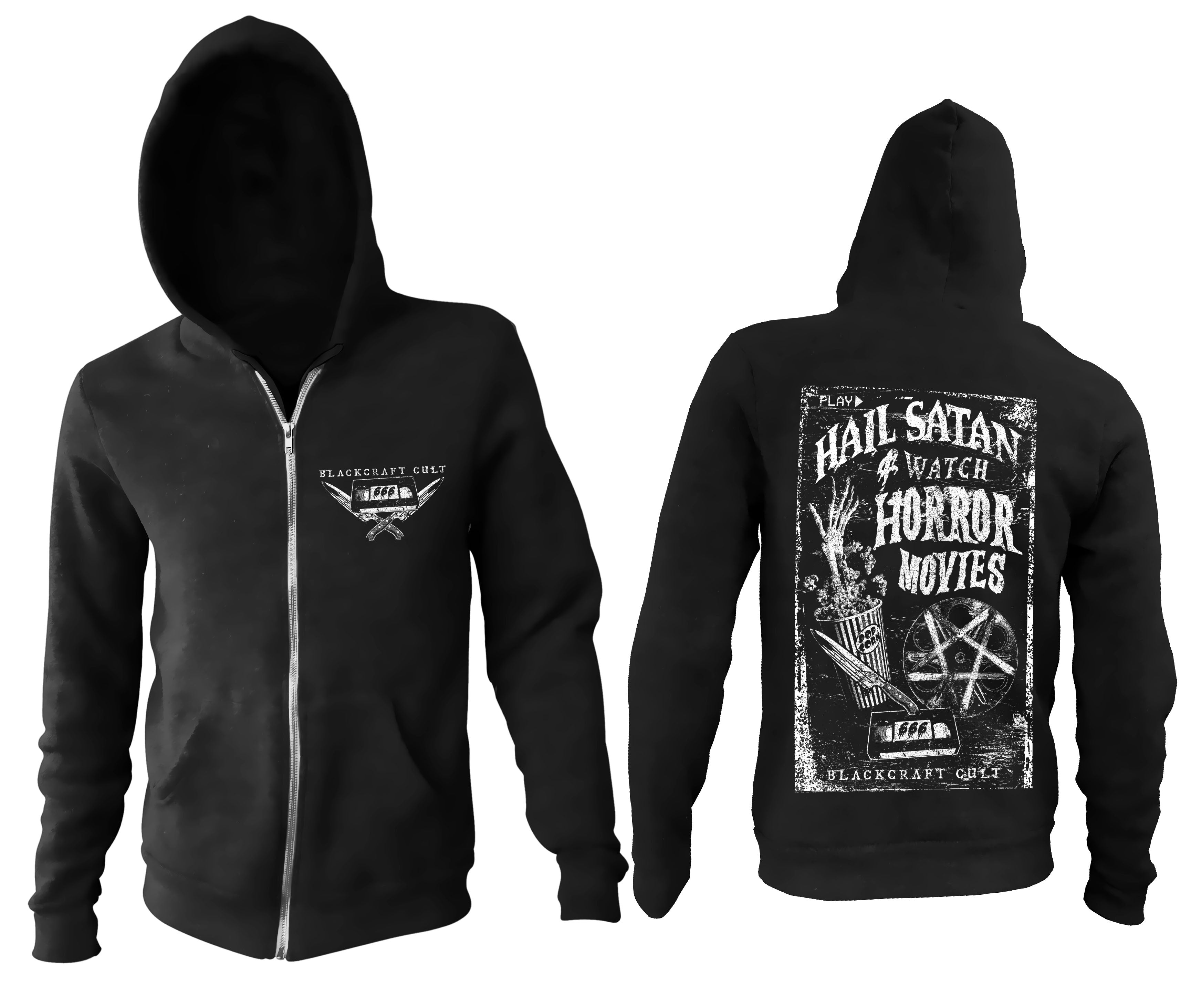 VHS Horror Zip Up Hoodie Blackcraft Cult