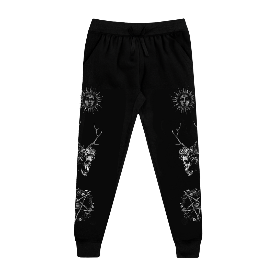 Classic fit black joggers with custom Blackcraft artwork along the sides of each leg.