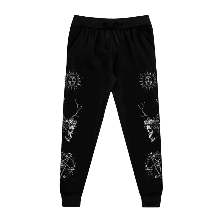 Classic fit black joggers with custom Blackcraft artwork along the sides of each leg.