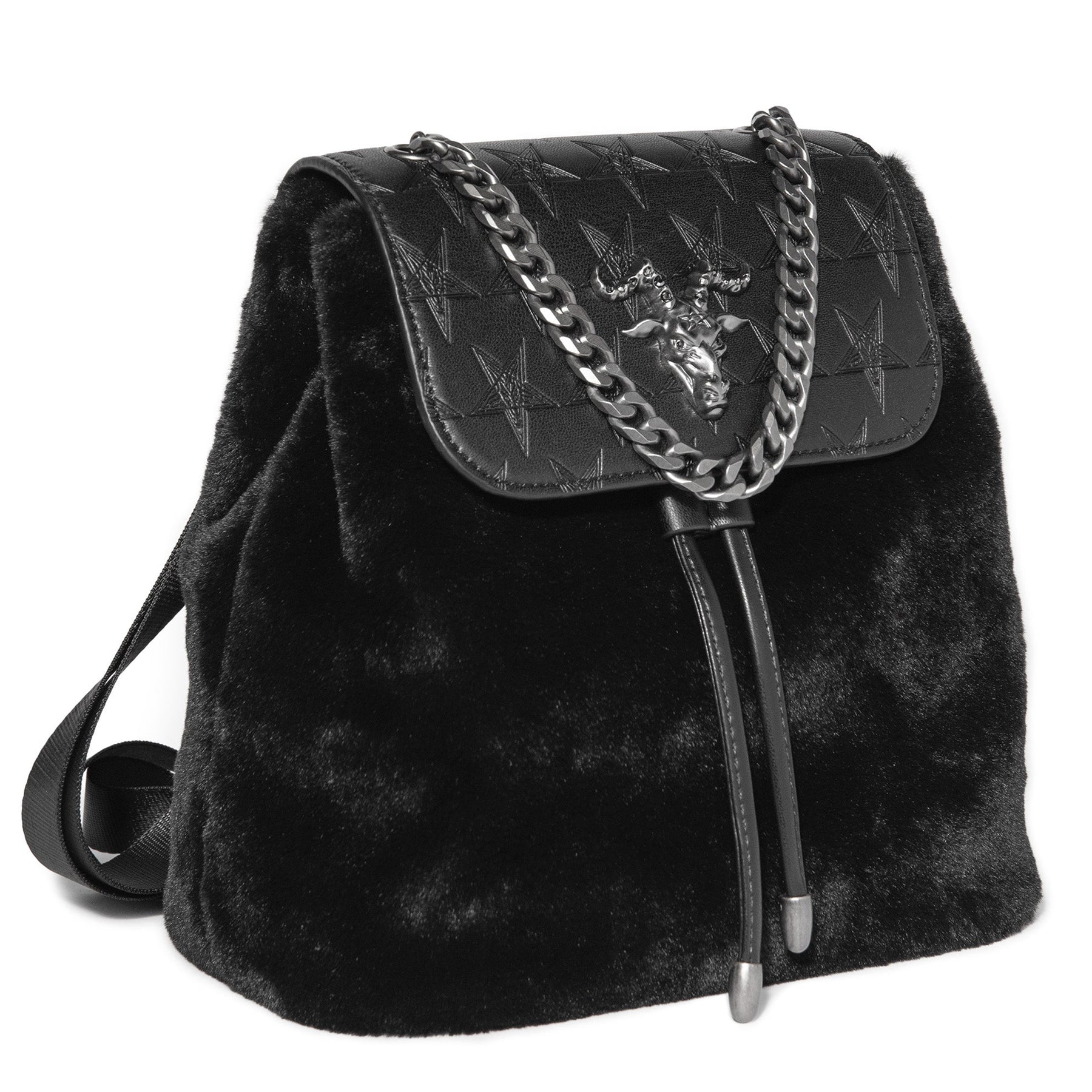 black fur mini backpack BLACKCRAFT Store