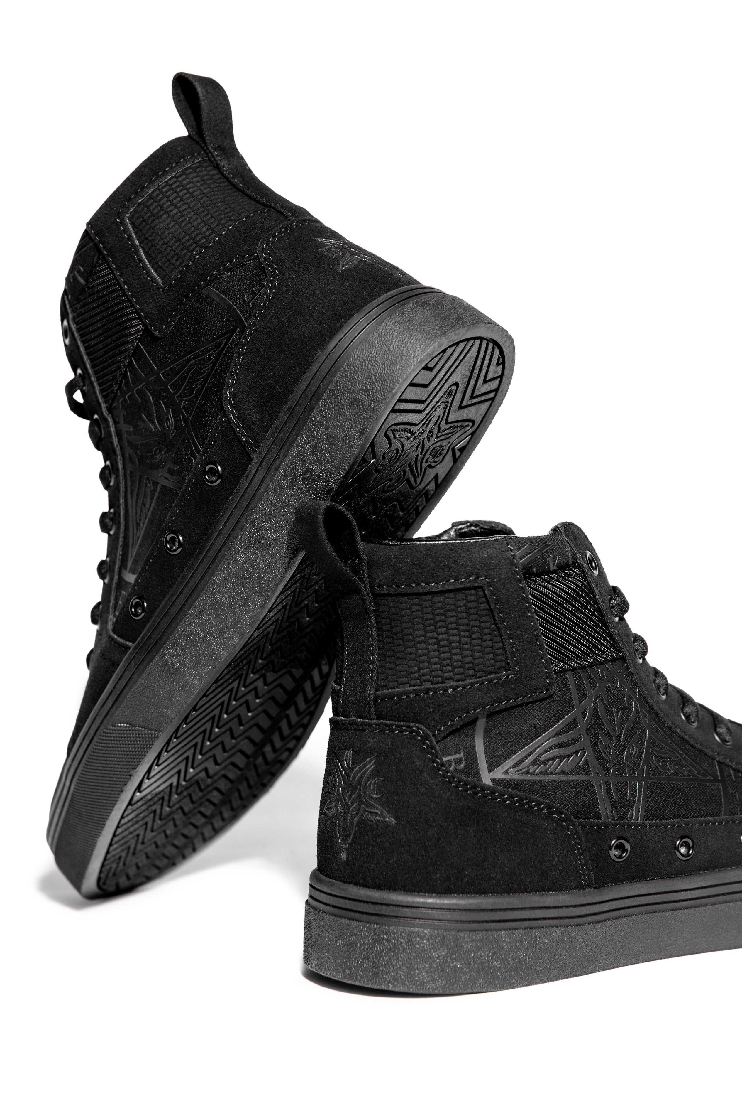 BLACKCRAFT Store - Normandy - Black On Black High Top Sneaker