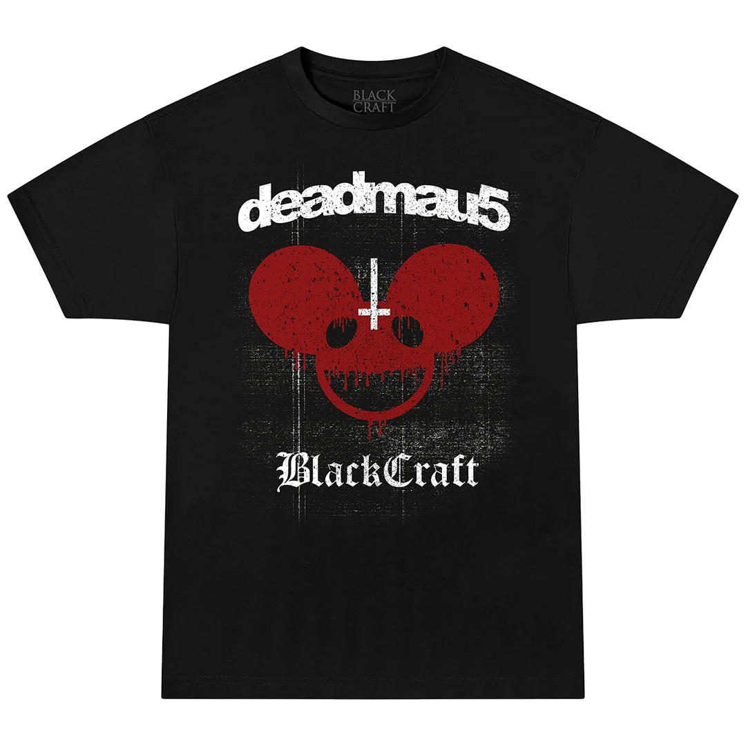 A classic cotton black tee with custom Deadmau5 x Blackcraft artwork. 