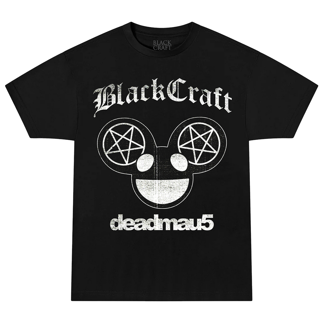 A classic cotton black tee with custom Deadmau5 x Blackcraft artwork.