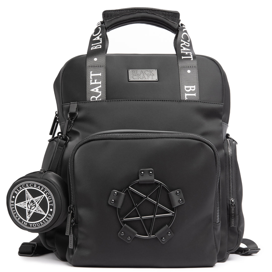 black leather backpack diaper bag BLACKCRAFT Store