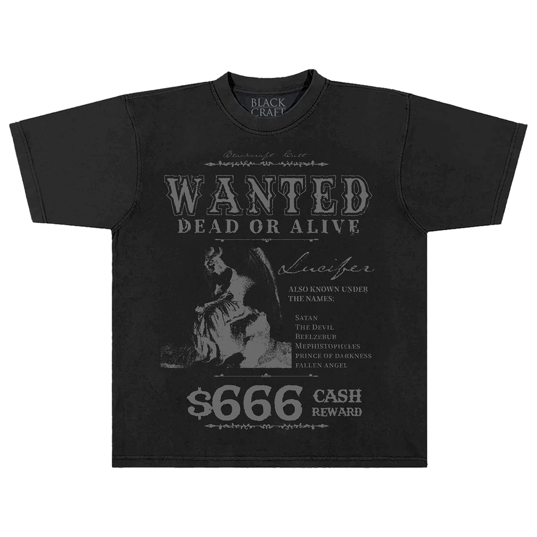 A black boxy fit tee with custom Blackcraft artwork on the front.