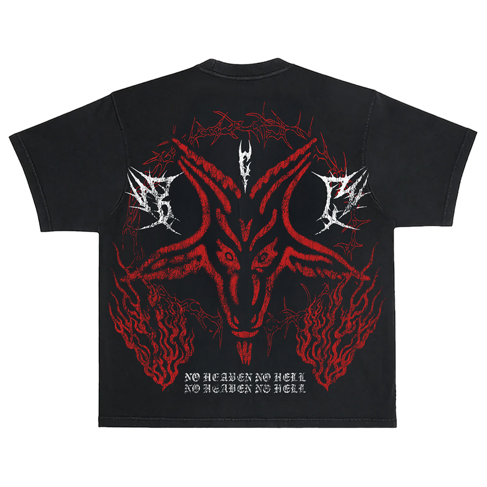 A classic black boxy fit tee with custom Blackcraft artwork on the front, back, and on the sleeve.