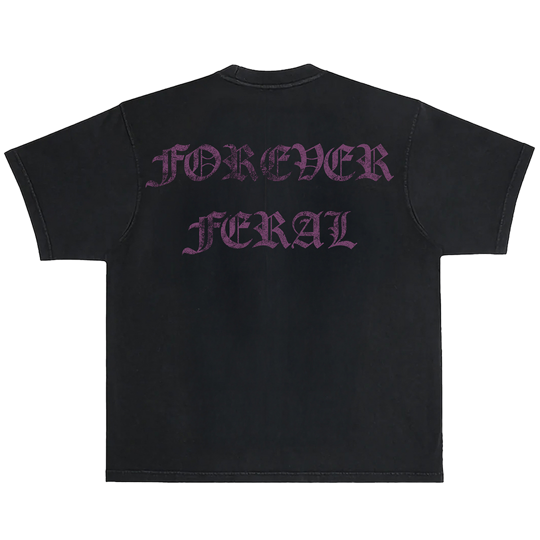 A classic heavyweight black cotton tee with custom Blackcraft artwork on the front and back. 