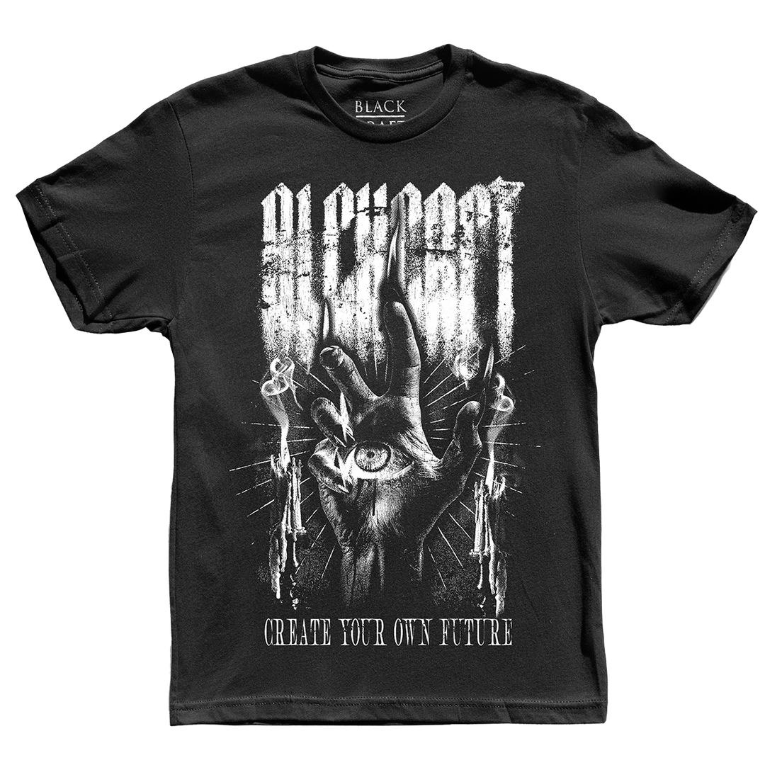A classic black cotton tee with custom Blackcraft artwork on the front.