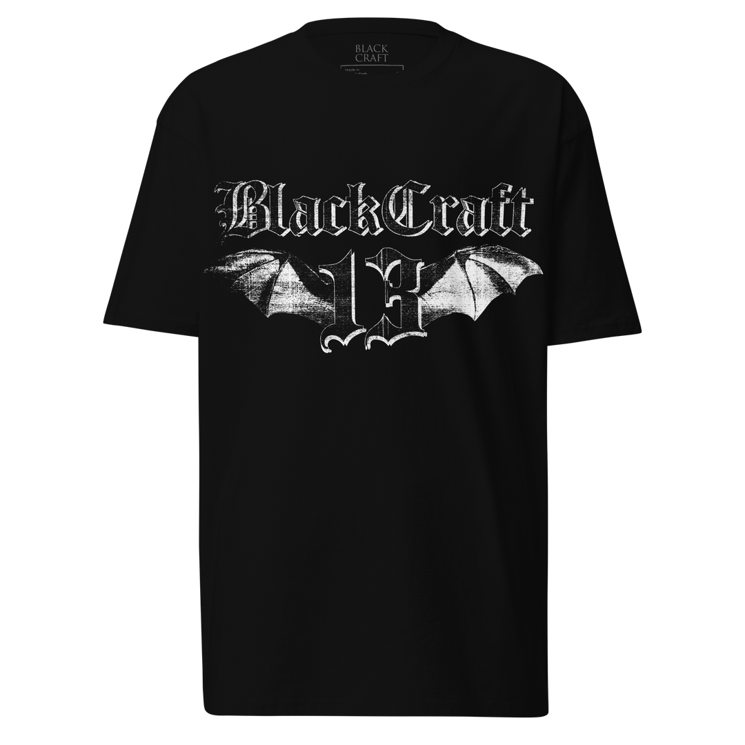 Black t-shirt with 'Black Craft' logo and bat design