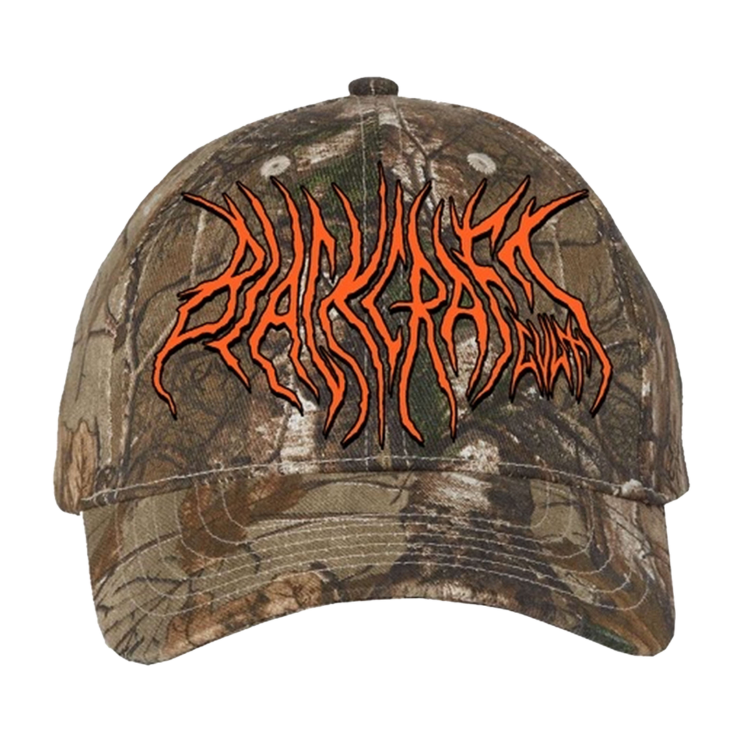 A classic camo hat with Blackcraft logo on the front.