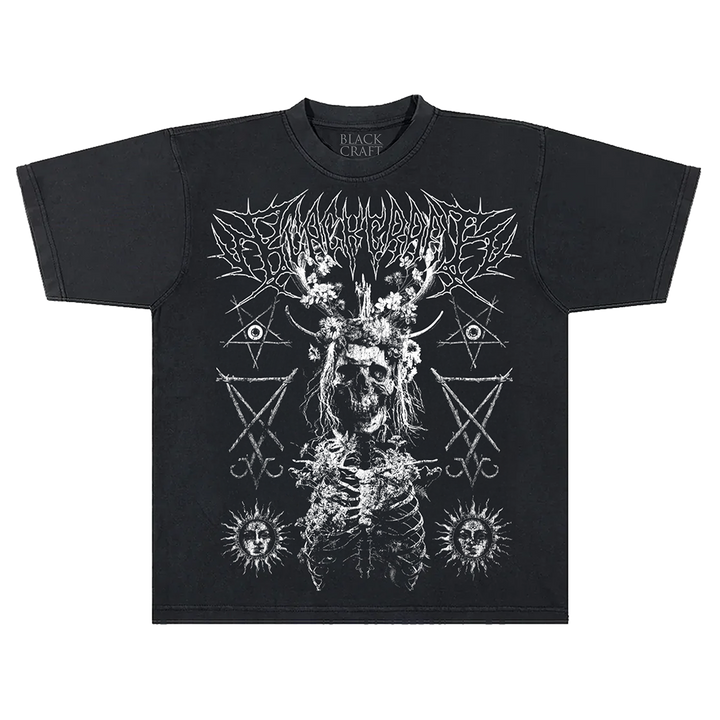 A classic black boxy fit tee with custom Blackcraft artwork on the front and back.