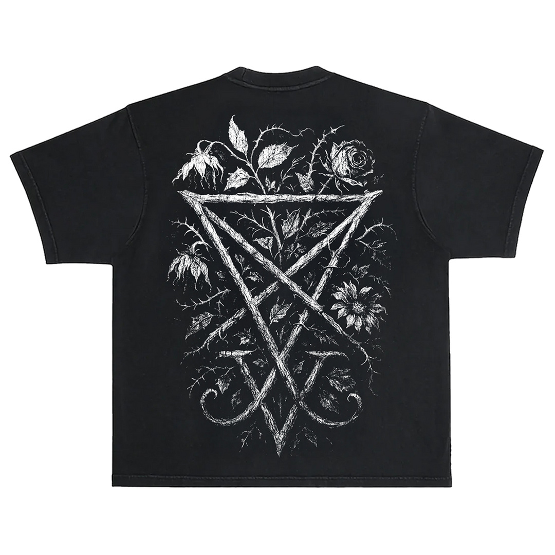 A classic black boxy fit tee with custom Blackcraft artwork on the front and back.