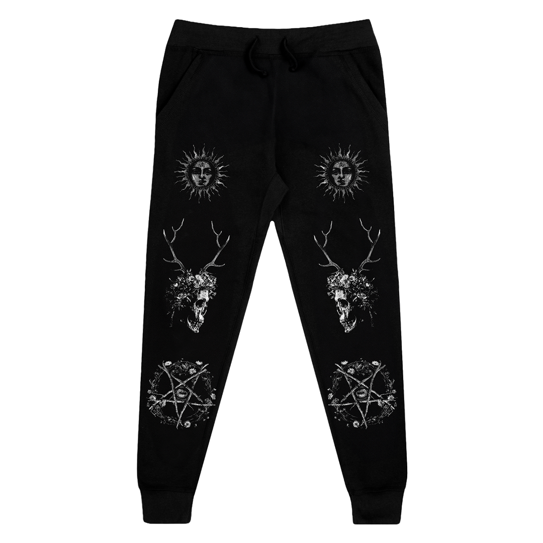 Classic fit black joggers with custom Blackcraft artwork along the sides of each leg.