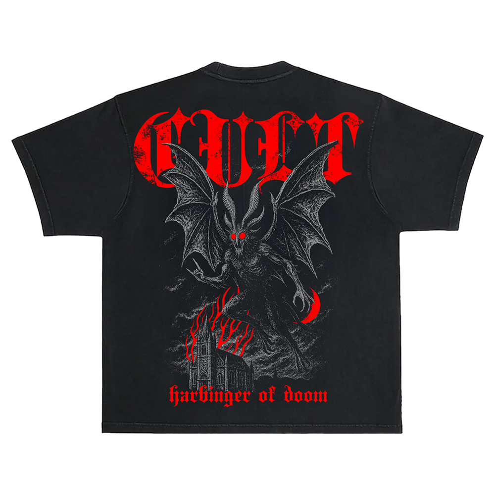 A classic black boxy fit tee with custom Blackcraft artwork on the front, back, and on the sleeve.