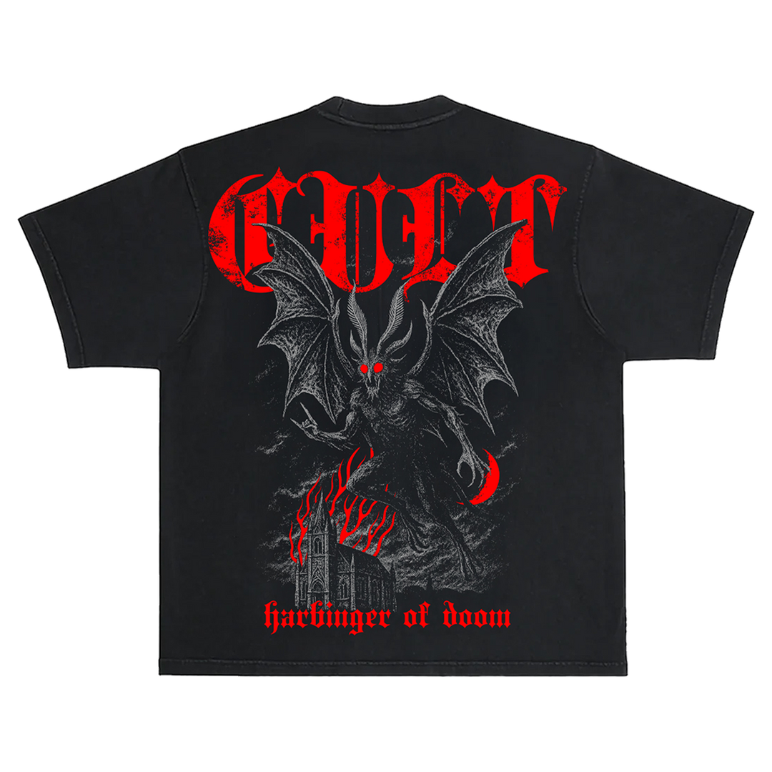 A classic black boxy fit tee with custom Blackcraft artwork on the front, back, and on the sleeve.