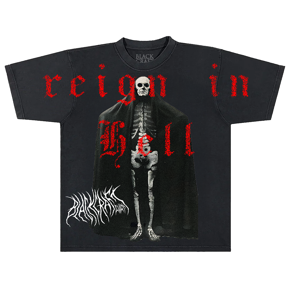 BLACKCRAFT Store - Reign In Hell Skeleton Boxy T-Shirt – Blackcraft