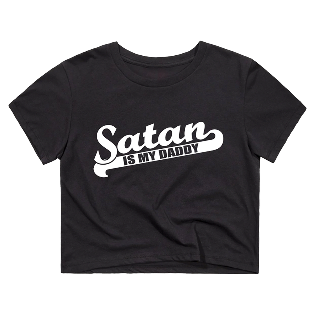 A classic black crop tee with custom Blackcraft artwork on the front. 