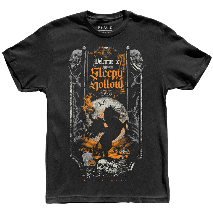A classic black cotton tee with custom Blackcraft artwork on the front and back.